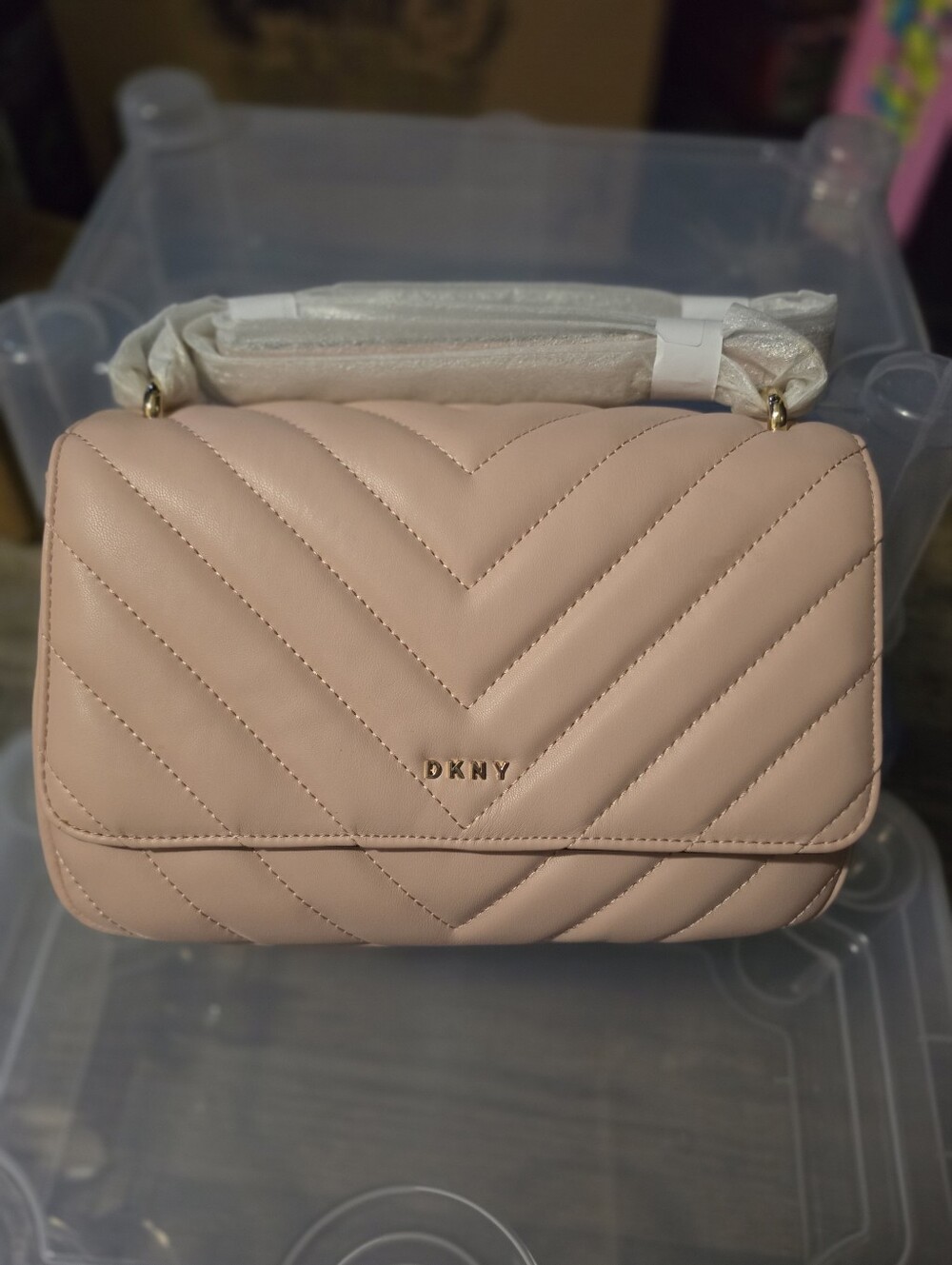 DKNY Quilted Shoulder Bag - Blush